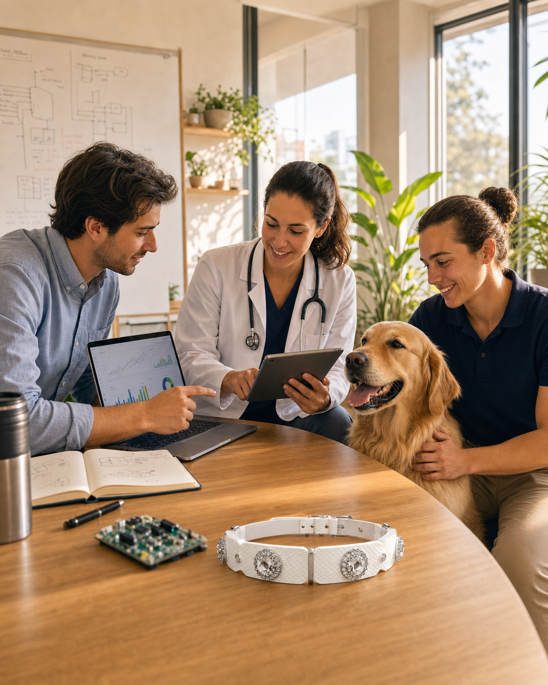 PaaaWOW team collaborating with veterinarian and dog