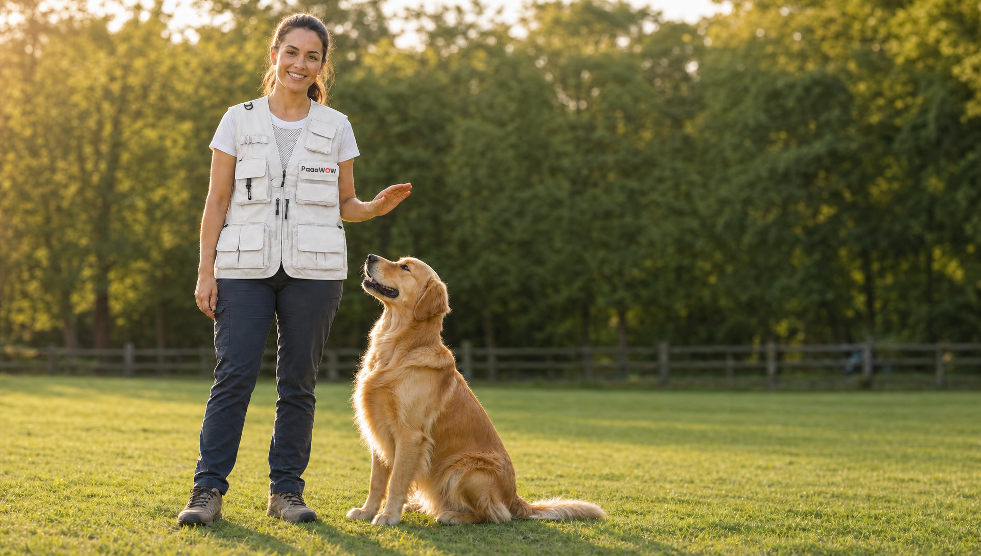 Trainer working with a dog